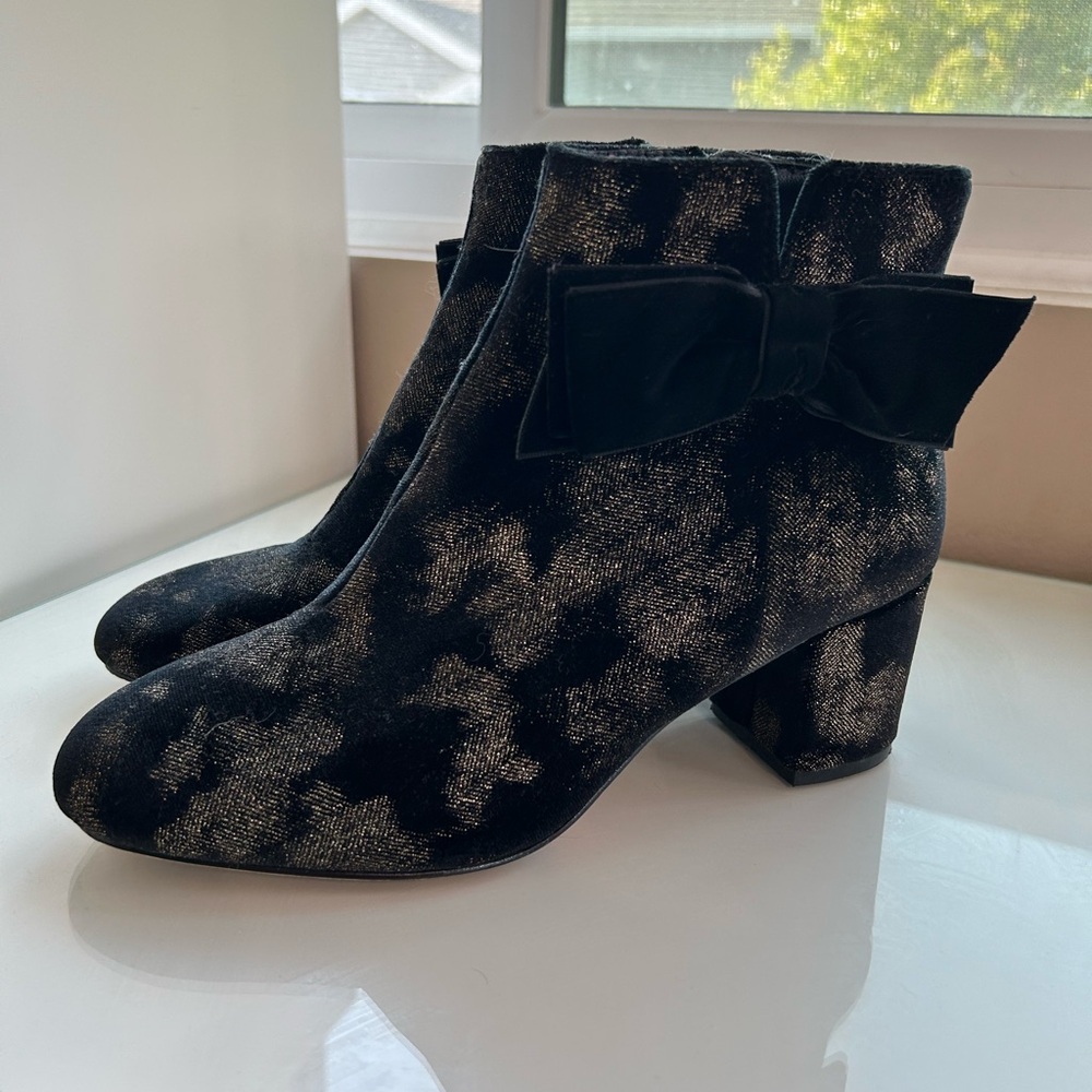 Kate Spade Velvet Ankle Bow Booties